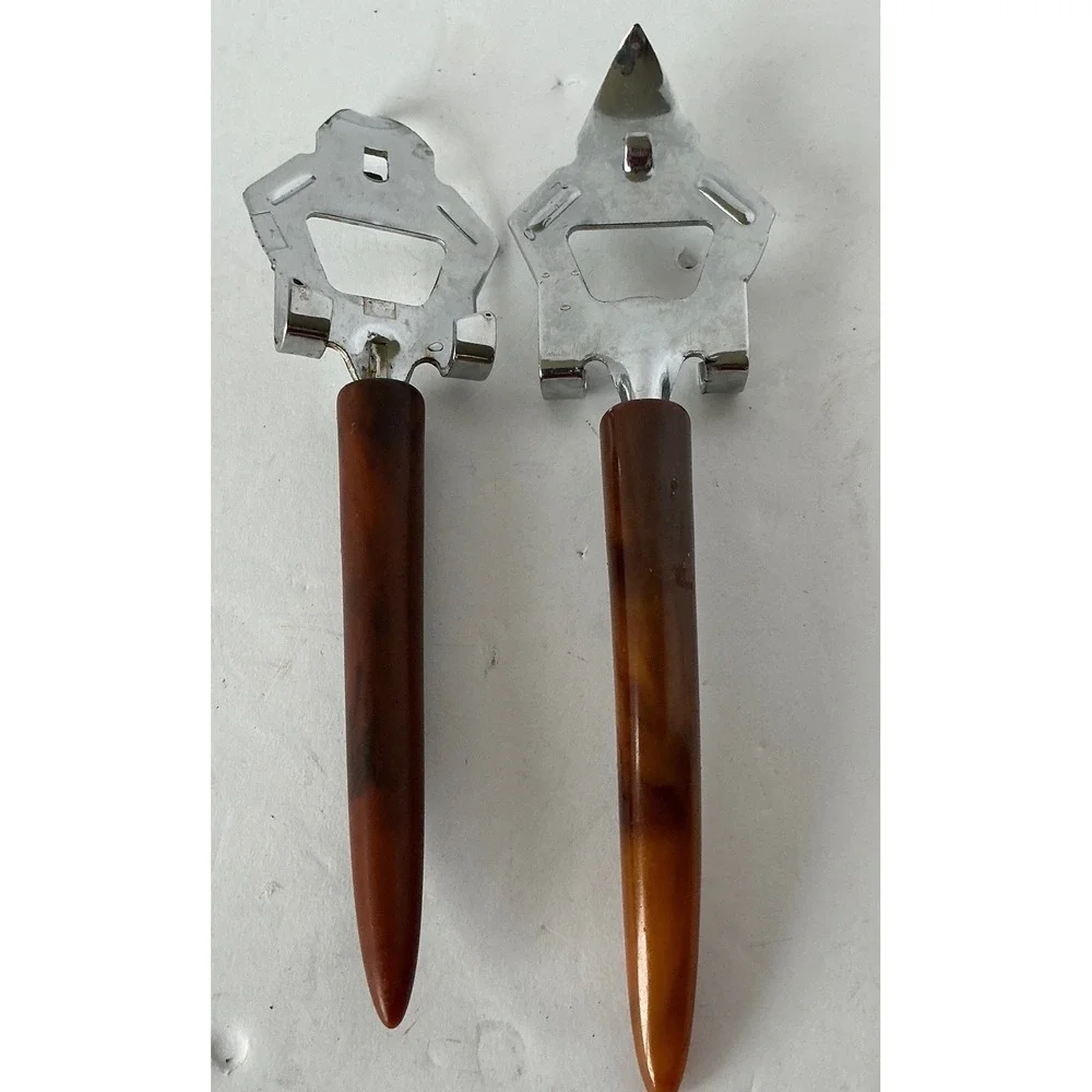 Vintage Bottle Can Opener Set Faux Tortoiseshell Bakelite Style‎ MCM